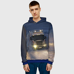 Толстовка-худи мужская Для фуры Scania нет преград, цвет: 3D-синий — фото 2