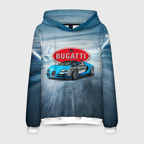 Мужская толстовка Бугатти - мощь, престиж, мечта! / 3D-Белый – фото 1