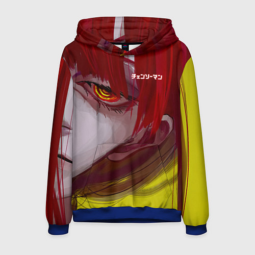 Мужская толстовка Человек-бензопила взгляд Макимы / 3D-Синий – фото 1