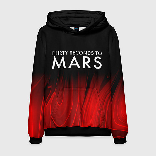 Мужская толстовка Thirty Seconds to Mars red plasma / 3D-Черный – фото 1