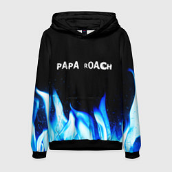 Толстовка-худи мужская Papa Roach blue fire, цвет: 3D-черный