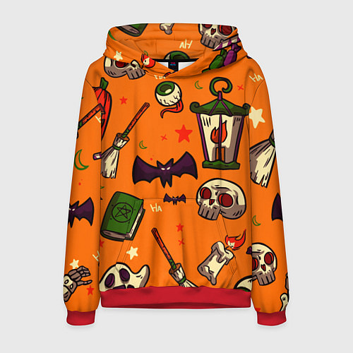 Мужская толстовка Время ночных существ / 3D-Красный – фото 1