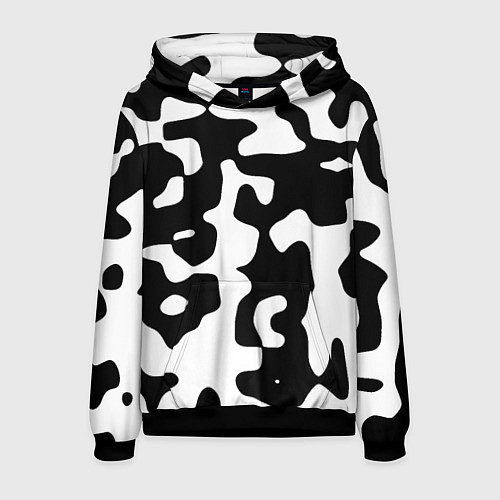 Мужская толстовка Камуфляж Cowskin крупный / 3D-Черный – фото 1