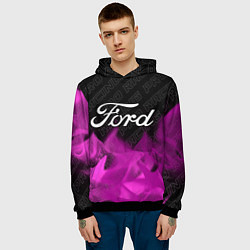 Толстовка-худи мужская Ford pro racing: символ сверху, цвет: 3D-черный — фото 2