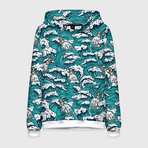 Мужская толстовка Узор с волнами / 3D-Белый – фото 1