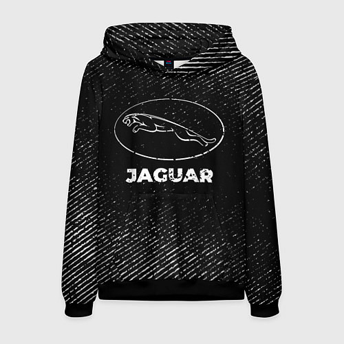 Мужская толстовка Jaguar с потертостями на темном фоне / 3D-Черный – фото 1