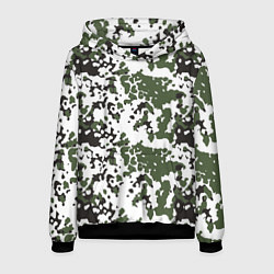 Толстовка-худи мужская Камуфляж M-84 Snow, цвет: 3D-черный