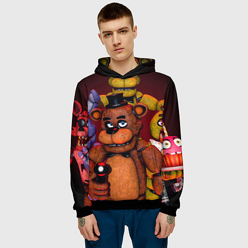 Мужская толстовка Пять ночей Фредди / 3D-Черный – фото 3
