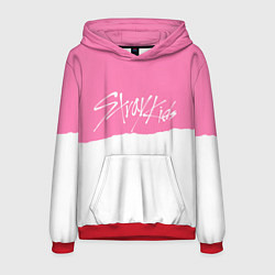 Толстовка-худи мужская Stray Kids pink and white, цвет: 3D-красный