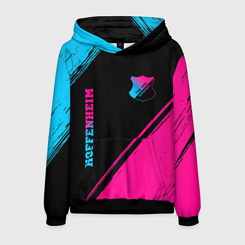 Мужская толстовка Hoffenheim - neon gradient: надпись, символ / 3D-Черный – фото 1