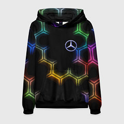 Мужская толстовка Mercedes - neon pattern