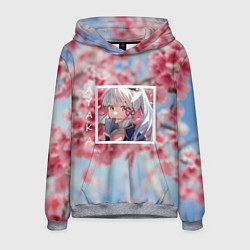 Толстовка-худи мужская Камисато Аяка в квадрате, цвет: 3D-меланж