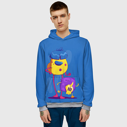 Мужская толстовка Чудики-монстрики / 3D-Меланж – фото 3