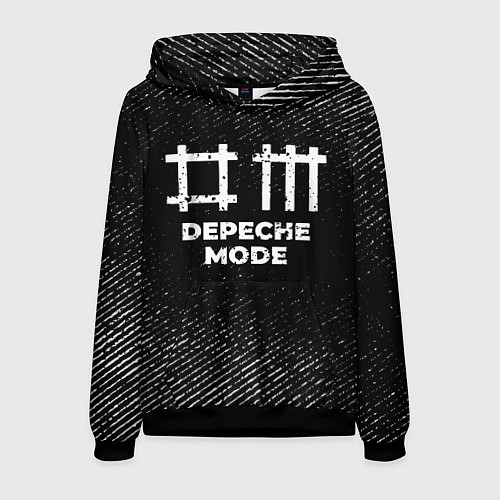 Мужская толстовка Depeche Mode с потертостями на темном фоне / 3D-Черный – фото 1