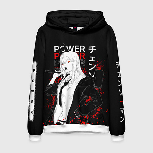 Мужская толстовка Пауэр человек бензопила - Power chainsaw man / 3D-Белый – фото 1