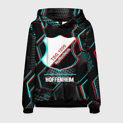 Мужская толстовка Hoffenheim FC в стиле glitch на темном фоне