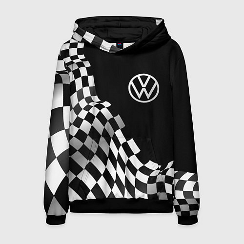 Мужская толстовка Volkswagen racing flag / 3D-Черный – фото 1