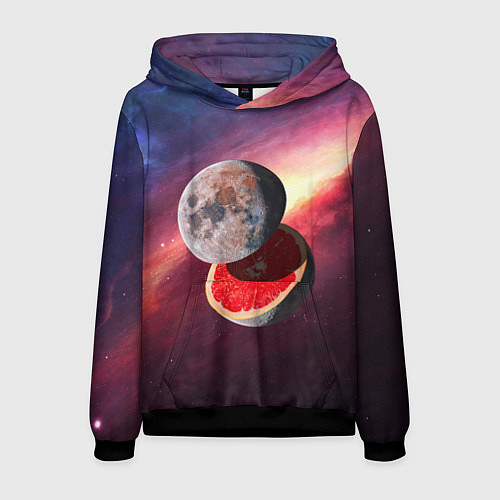 Мужская толстовка Луна-Грейпфрут / 3D-Черный – фото 1