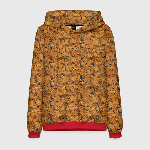 Мужская толстовка Пробковое дерево - текстура / 3D-Красный – фото 1