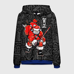 Толстовка-худи мужская Santa Claus Samurai, цвет: 3D-синий