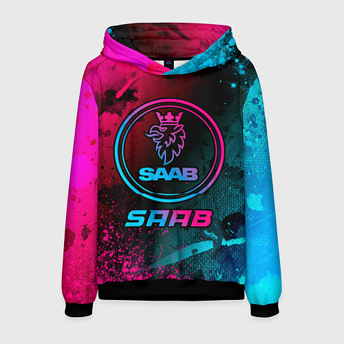 Мужская толстовка Saab - neon gradient / 3D-Черный – фото 1