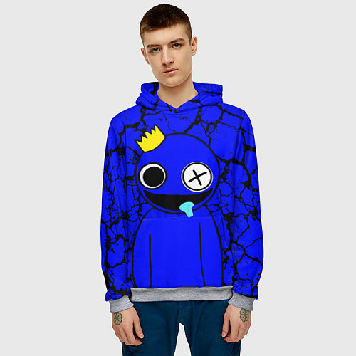 Мужская толстовка Радужные друзья персонаж Синий / 3D-Меланж – фото 3