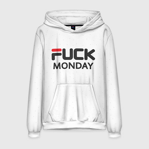 Мужская толстовка Fuck monday: fila, antibrand / 3D-Белый – фото 1