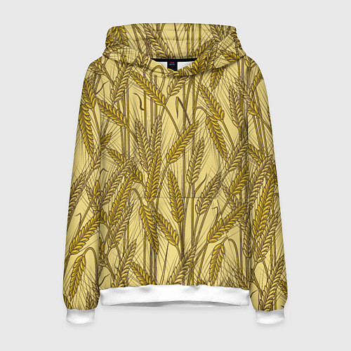 Мужская толстовка Винтажные колоски пшеницы / 3D-Белый – фото 1