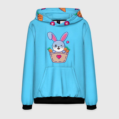 Мужская толстовка Кролик Символ года 2023 / 3D-Черный – фото 1