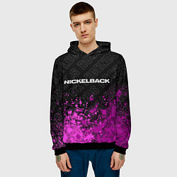 Толстовка-худи мужская Nickelback rock legends: символ сверху, цвет: 3D-черный — фото 2