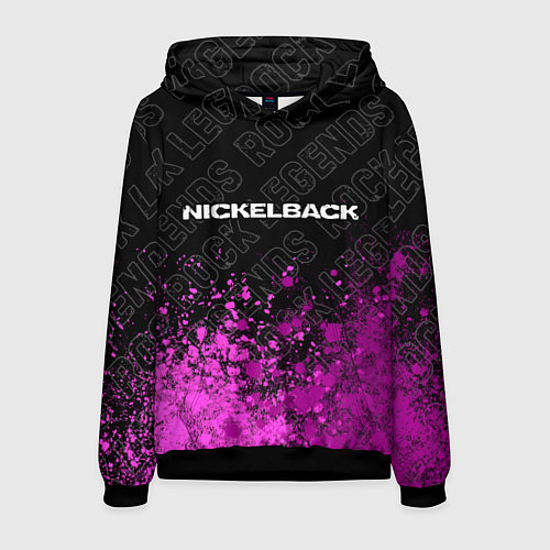 Мужская толстовка Nickelback rock legends: символ сверху / 3D-Черный – фото 1
