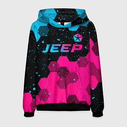 Мужская толстовка Jeep - neon gradient: символ сверху