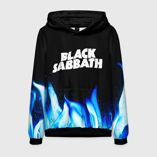 Мужская толстовка Black Sabbath blue fire / 3D-Черный – фото 1