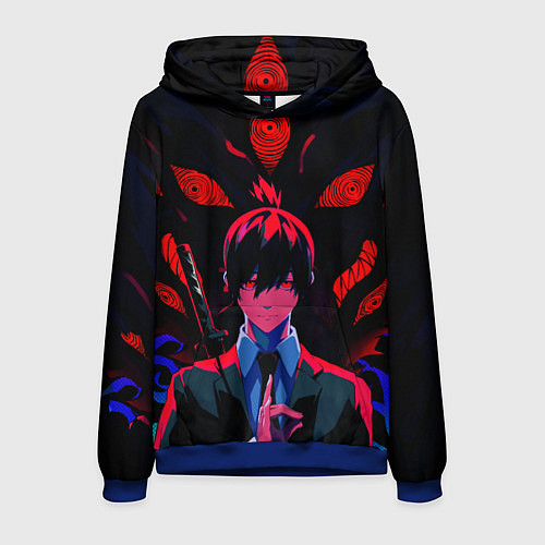 Мужская толстовка Аки Хаякава Kon - Человек бензопила / 3D-Синий – фото 1