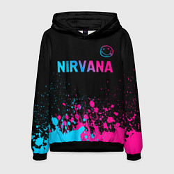 Мужская толстовка Nirvana - neon gradient: символ сверху