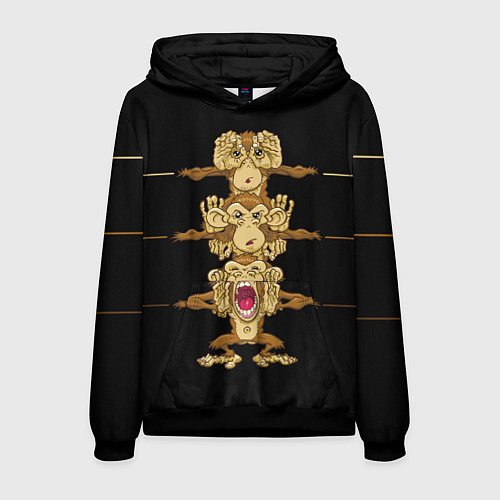 Мужская толстовка Слышу, вижу, говорю / 3D-Черный – фото 1