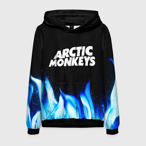 Мужская толстовка Arctic Monkeys blue fire / 3D-Черный – фото 1