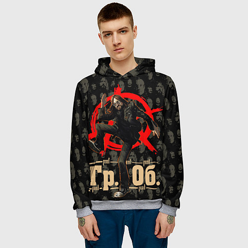 Мужская толстовка Гр Об - Летов / 3D-Меланж – фото 3