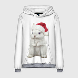 Толстовка-худи мужская Рождественский крольчонок, цвет: 3D-меланж
