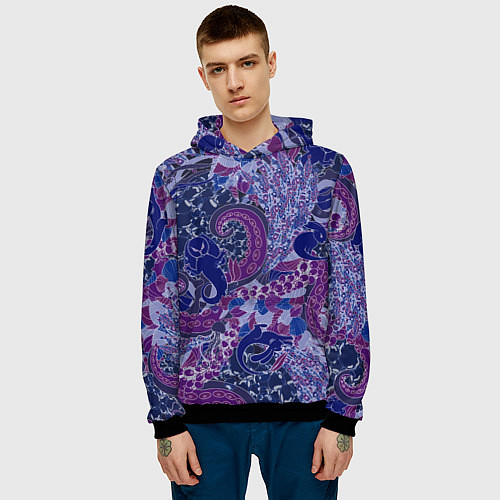 Мужская толстовка Морской кролик / 3D-Черный – фото 3