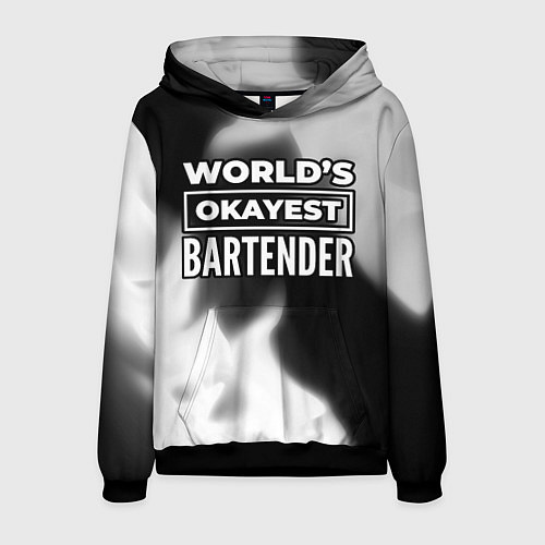 Мужская толстовка Worlds okayest bartender - dark / 3D-Черный – фото 1