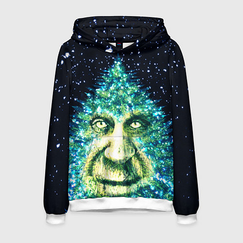 Мужская толстовка Мудрое Новогоднее Дерево / 3D-Белый – фото 1