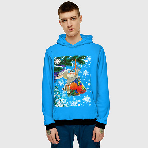 Мужская толстовка Новогодний подарок для зайки / 3D-Черный – фото 3