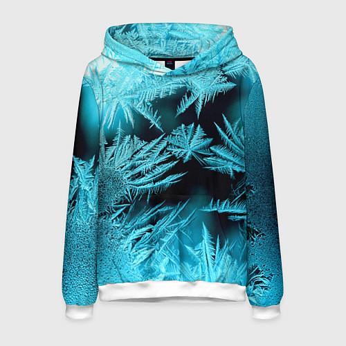 Мужская толстовка Голубой лед - иней / 3D-Белый – фото 1
