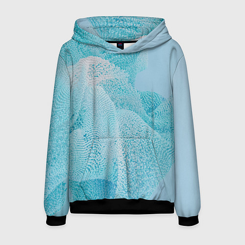 Мужская толстовка Волнообразное голубое множество шаров / 3D-Черный – фото 1