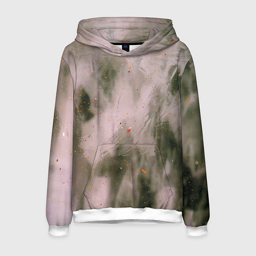 Мужская толстовка Абстрактный туман и следы красок / 3D-Белый – фото 1