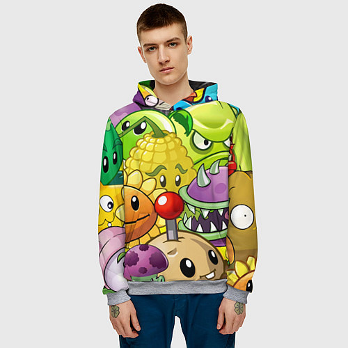Мужская толстовка Растения против зомби / 3D-Меланж – фото 3