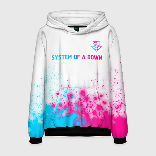 Мужская толстовка System of a Down neon gradient style: символ сверх / 3D-Черный – фото 1