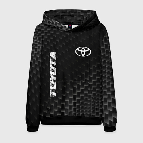 Мужская толстовка Toyota карбоновый фон / 3D-Черный – фото 1