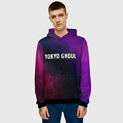 Толстовка-худи мужская Tokyo Ghoul gradient space, цвет: 3D-черный — фото 2